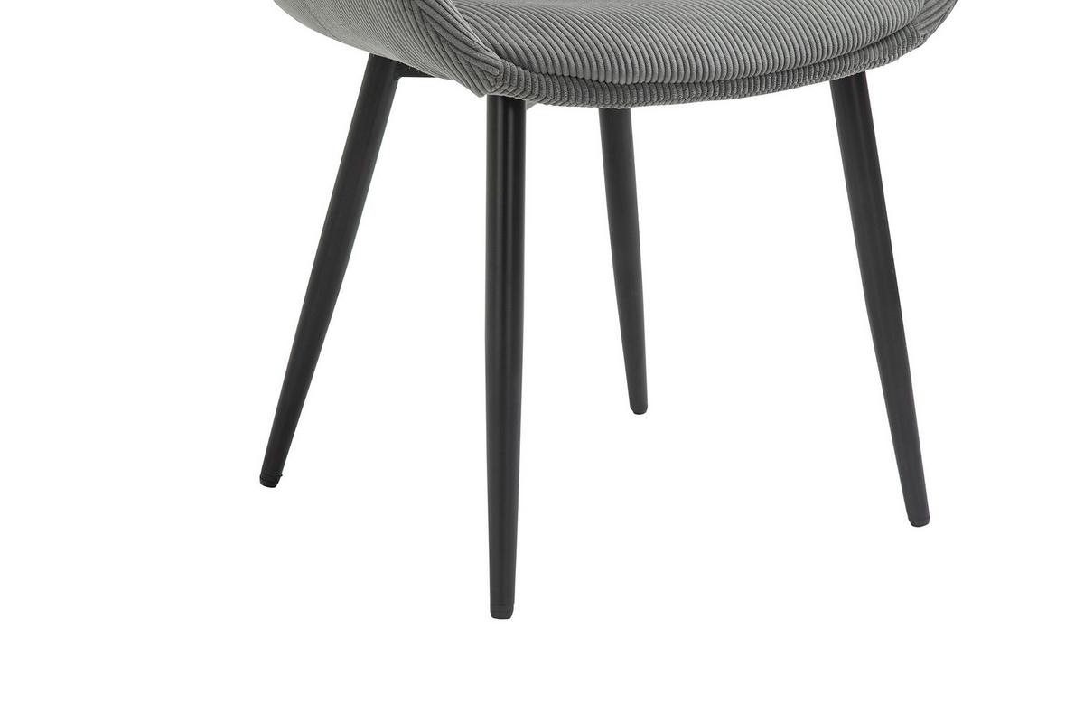 Set Naslanjačev Cord, Siva, 2-Delni - siva/črna, Moderno, kovina/tekstil (64/86/59cm) - Livetastic