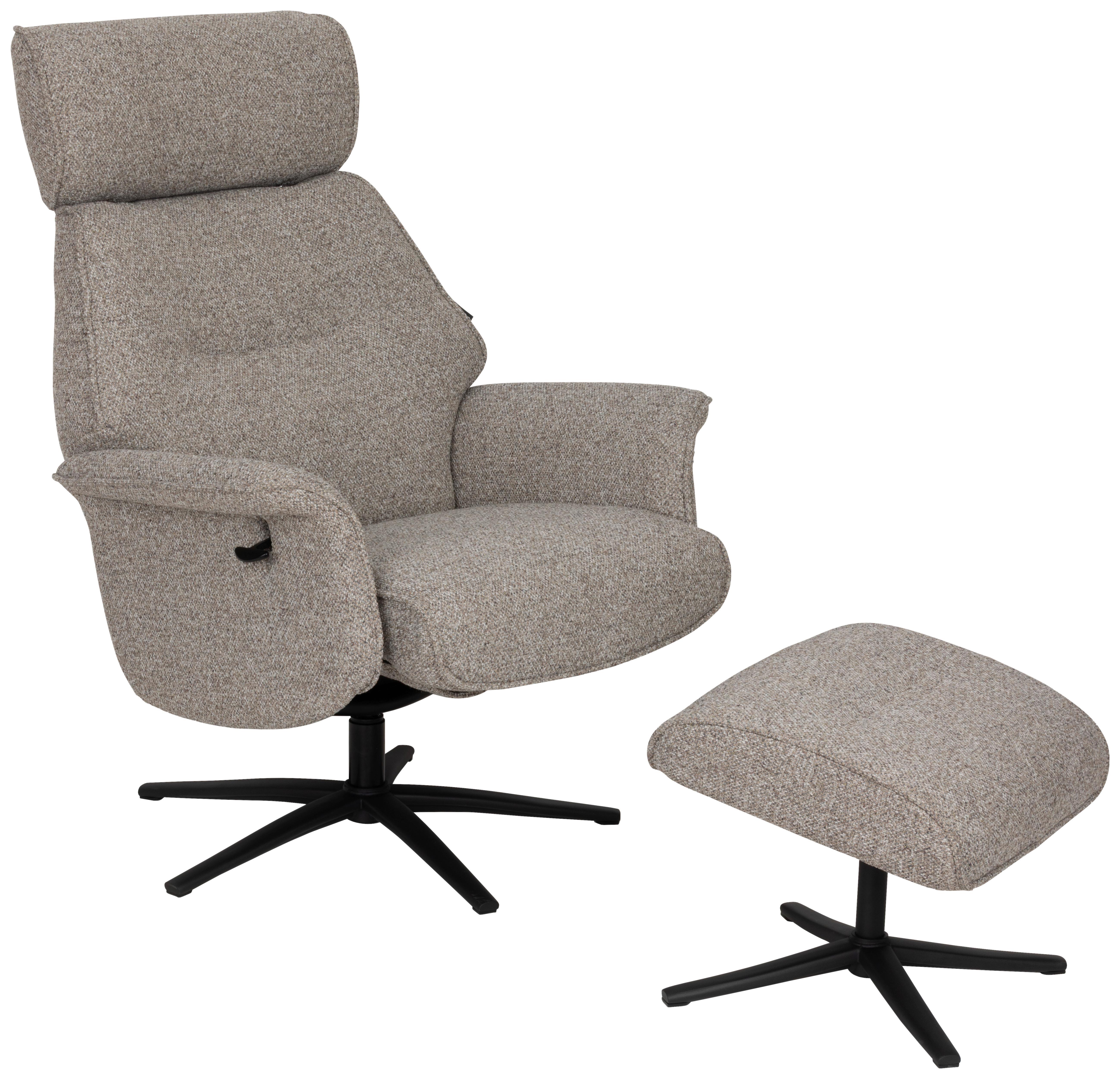 Počivalnik Mellow, Rjavosiva - rjavosiva/črna, Design, kovina/tekstil (77/108/81cm) - Livetastic