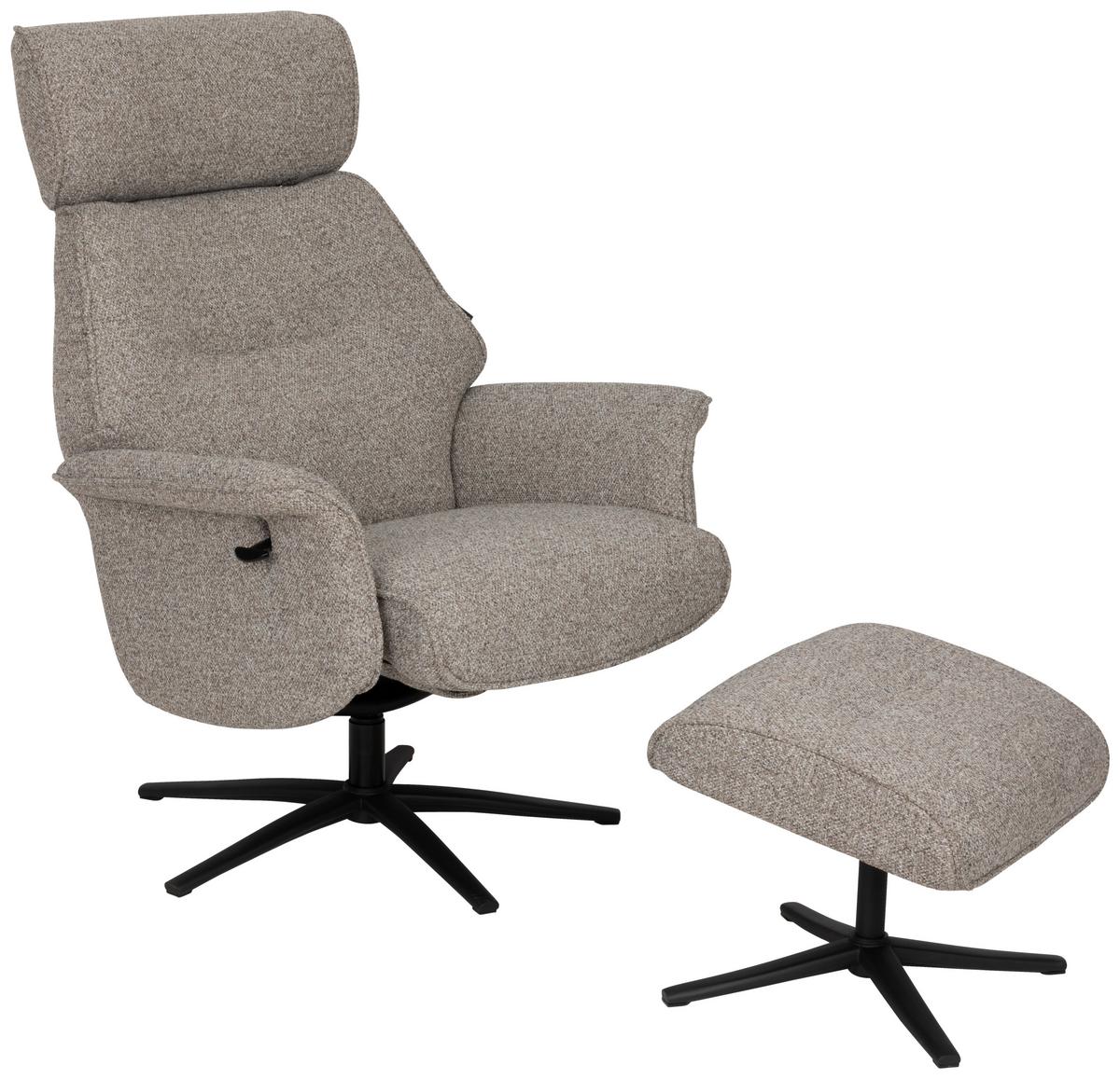 Počivalnik Mellow, Rjavosiva - rjavosiva/črna, Design, kovina/tekstil (77/108/81cm) - Livetastic