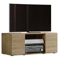 TV-Element Lowina 95 Sonoma Eiche - Eichefarben/Schwarz, KONVENTIONELL, Glas/Holzwerkstoff (95/40/36cm) - MID.YOU