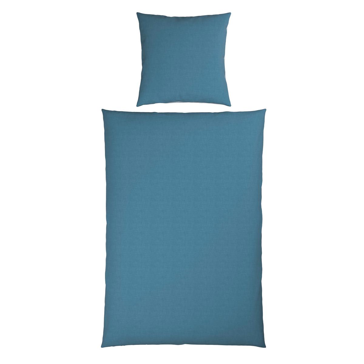 Bettwäsche Chambray Stripes Blau/Weiß ca. 135x200cm - Blau/Weiß, MODERN, Textil (135/200cm) - Mömax