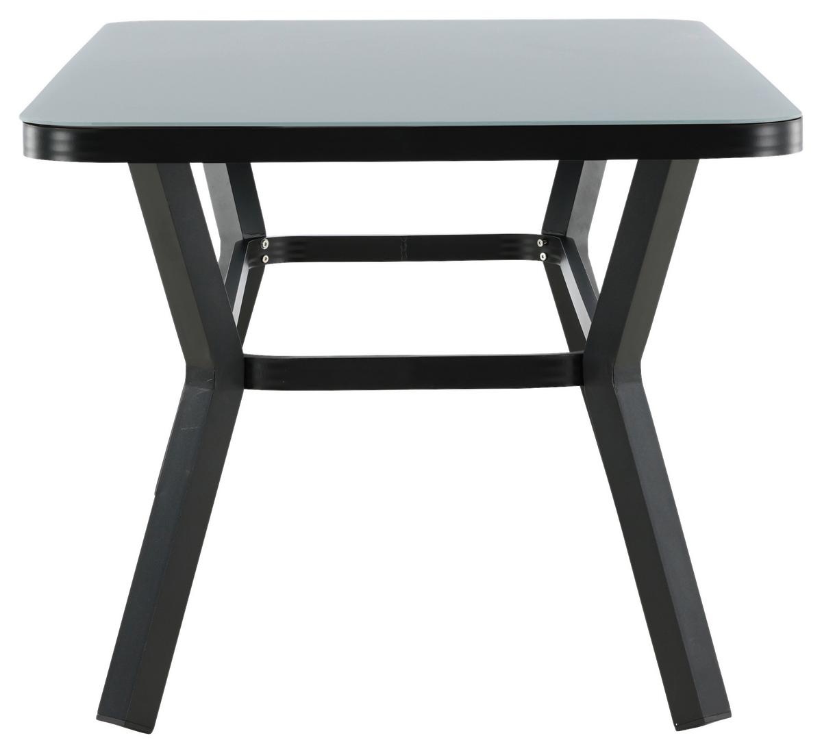 GARTENTISCH VIRYA - Schwarz/Grau, KONVENTIONELL, Glas/Metall (160/90/74cm) - Gardenson