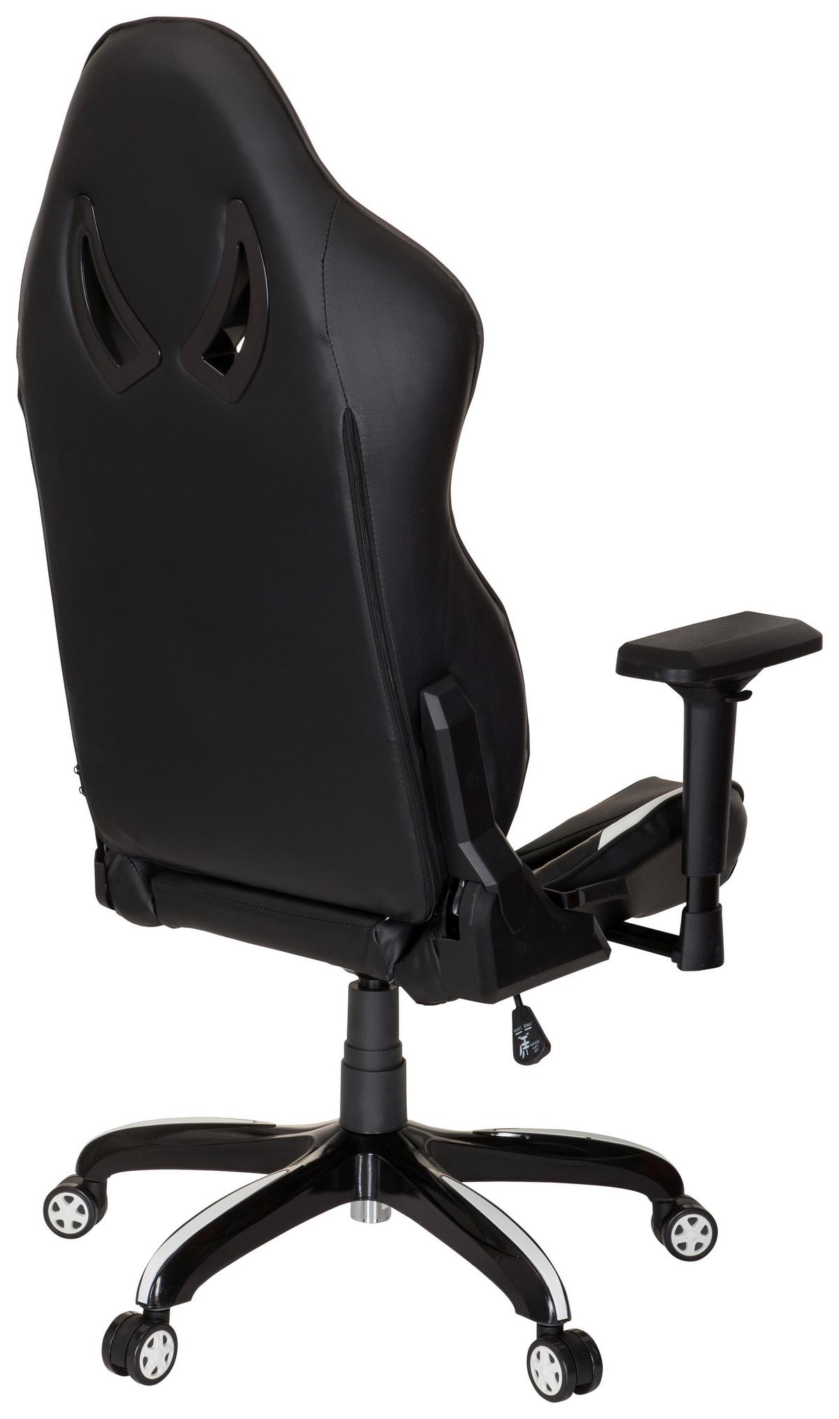 Gaming Stol Promoter I, Črna, Bela - črna/bela, Moderno, umetna masa/tekstil (74/133/67cm) - MID.YOU