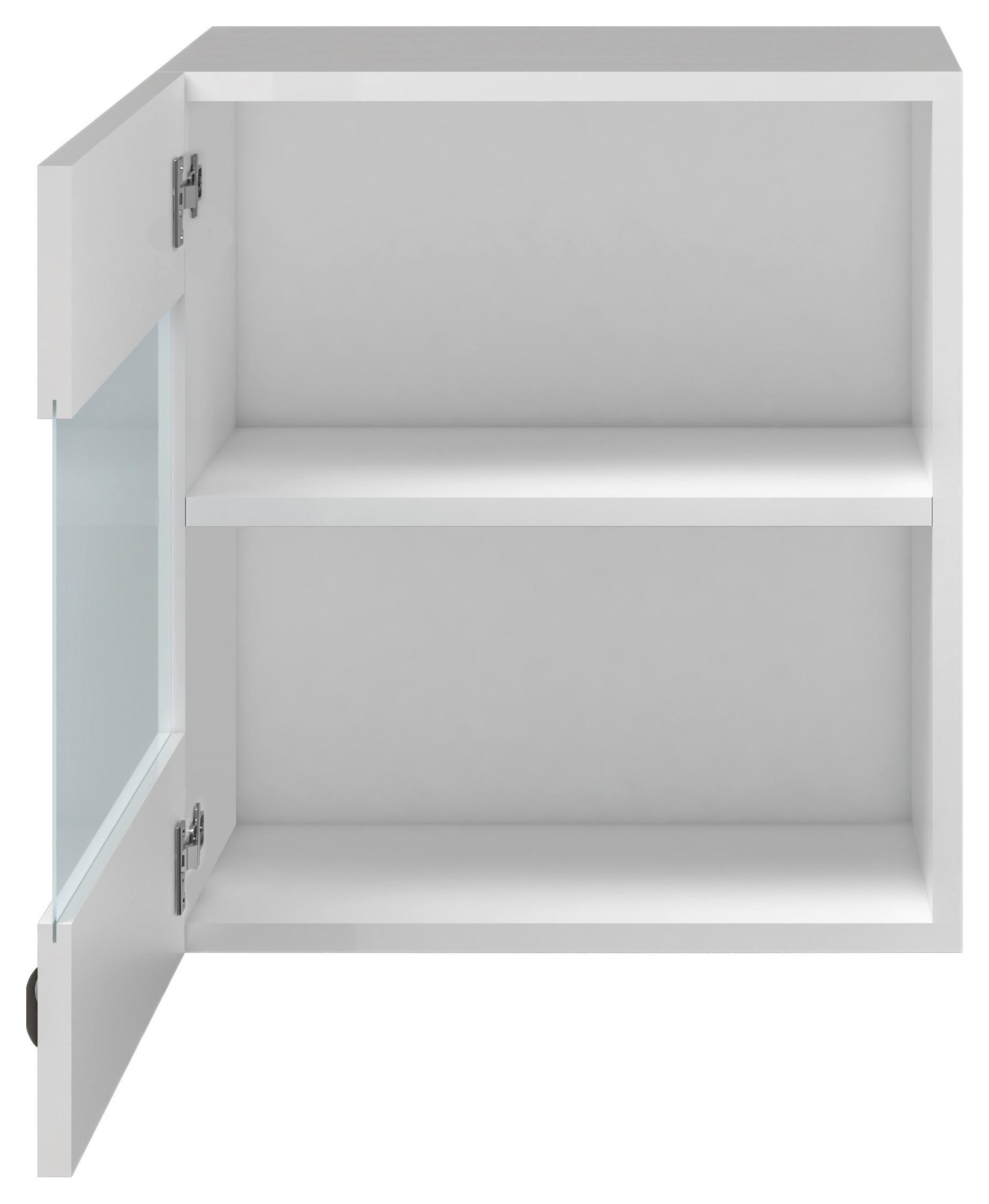 Kuhinjska Zgornja Omarica Alba, Bela, Steklo, Š. 50 Cm - barve nerjavečega jekla/bela, Moderno, kovina/leseni material (50/54,8/32cm) - FlexWell