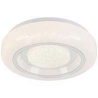 Led-deckenleuchte Ali Weiss/chromfarben Max.12 Watt - Chromfarben/Weiss, Modern, Kunststoff/Metall (26/26/5,5cm) - Mömax