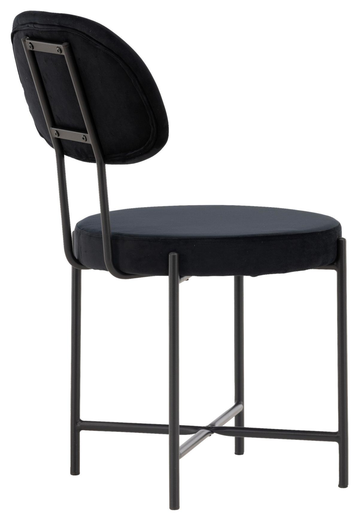 STUHL-SET STELLA - Schwarz, Design, Textil/Metall (50/89/60cm) - Livetastic