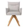 STOL MED ARMSTÖD LORELEI - ljusgrå/naturfärgad, Modern, trä/textil (58/87/63cm) - Bessagi Home