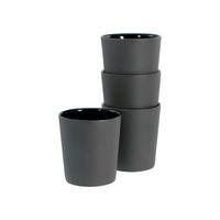 Set Skodelic Futuro Black, 4-Delni - črna, Basics, keramika (500ml) - Creatable