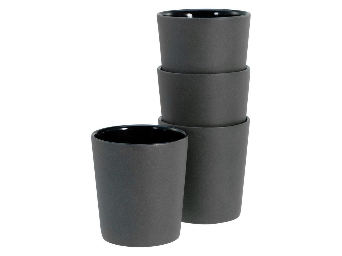 Set Skodelic Futuro Black, 4-Delni - črna, Basics, keramika (500ml) - Creatable