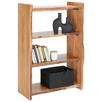Regal in Akazienfarben - Schwarz/Akaziefarben, Natur, Holz (80/120/38cm) - Premium Living