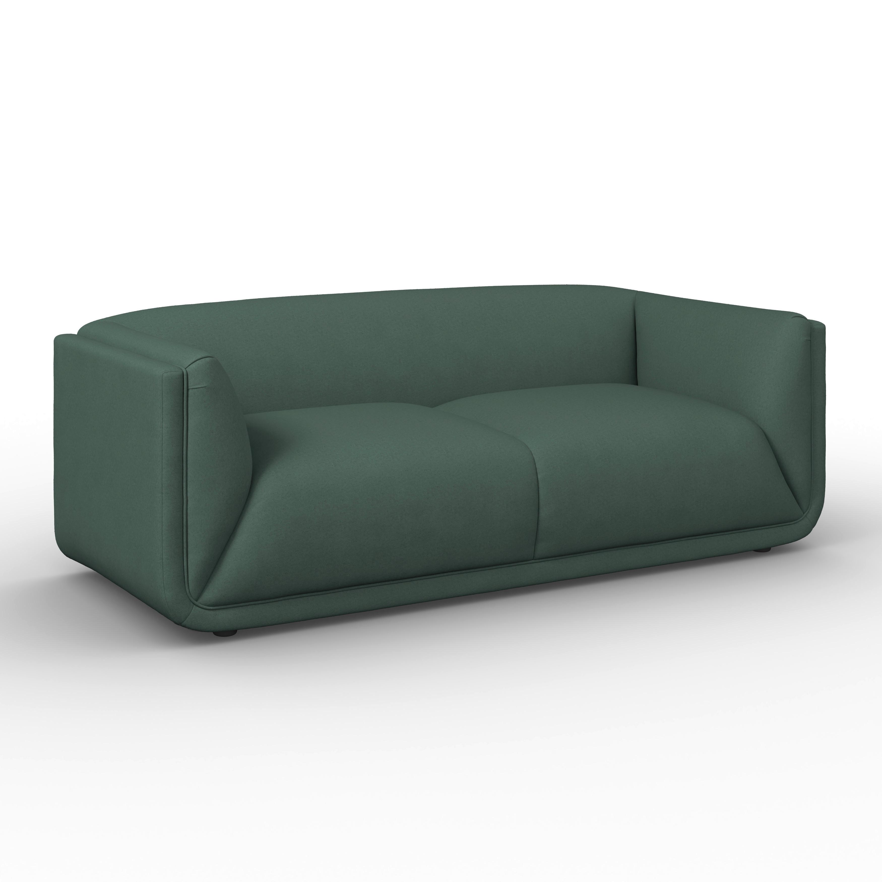 SOFFA HEVI - grön/svart, Modern, trä/textil (197/73/86cm) - Bessagi Home