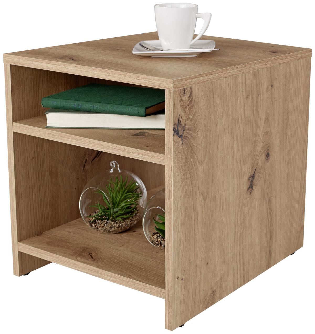Kisasztal Tölgy Szín 1 Polclap Luca - sötétbarna, Modern, faalapú anyag (40/40/37cm) - Best Price