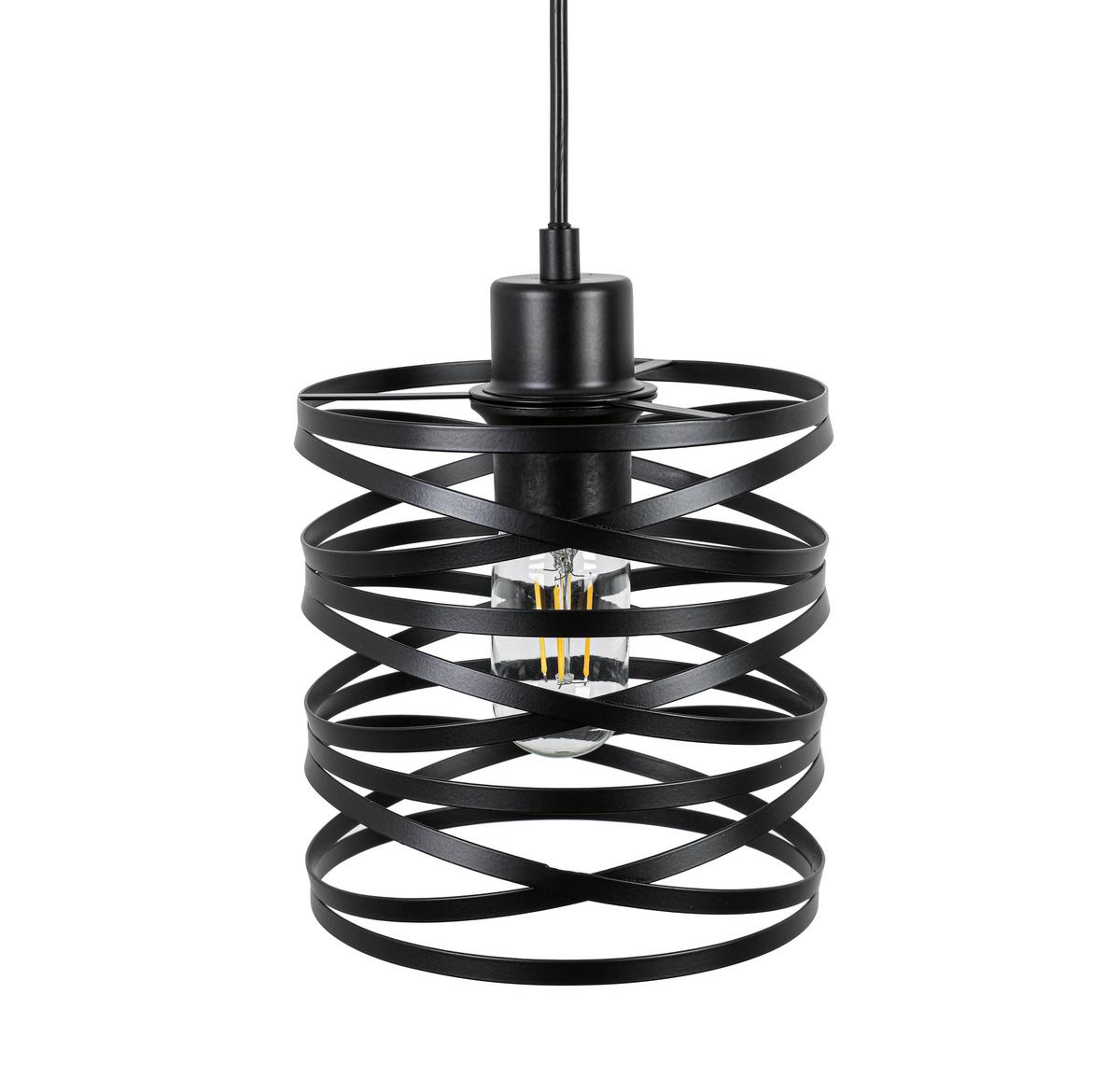 Hängeleuchte Esila Schwarz max. 40 Watt - Schwarz, MODERN, Kunststoff/Metall (17/120cm) - Mömax