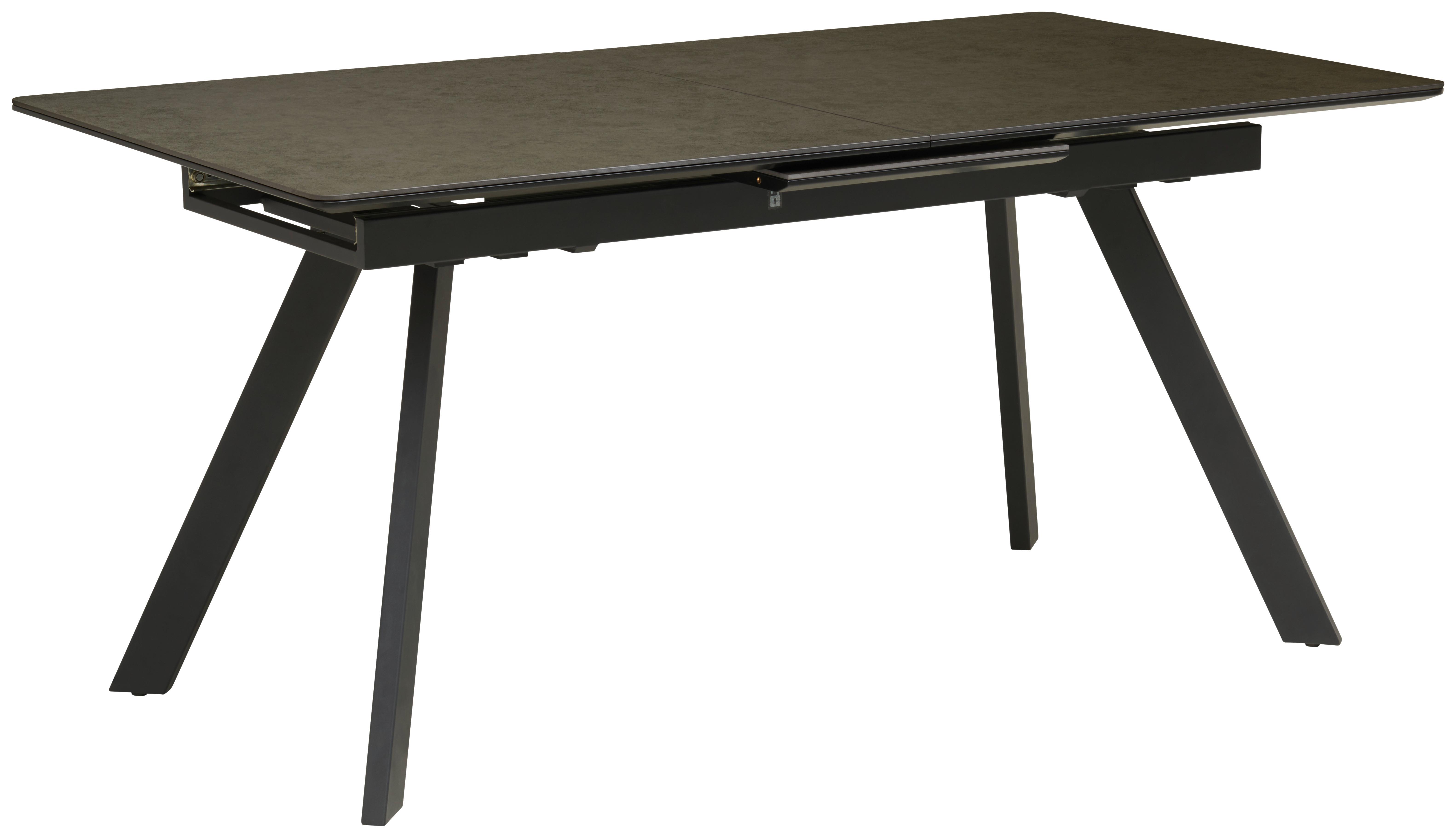 Jedilna Miza Tea, Črna, Keramika, 160-200x90 - črna/antracit, Trendi, kovina/leseni material (160-200/76/90cm) - MID.YOU