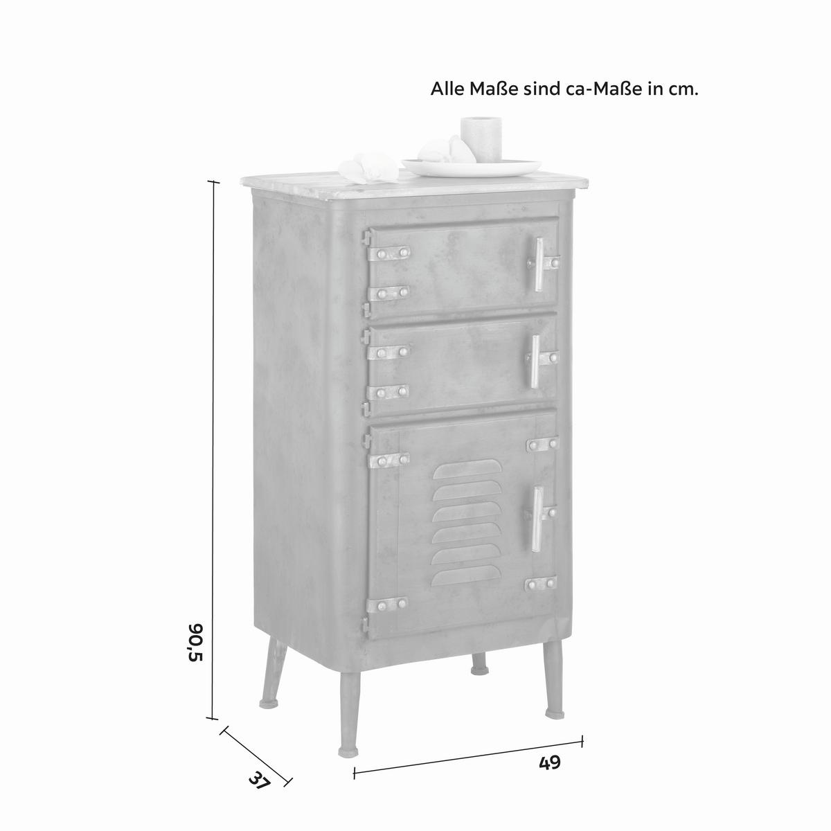 Komoda Ronja - zlate barve/rjava, Trendi, kovina/les (49/90,5/37cm) - Premium Living