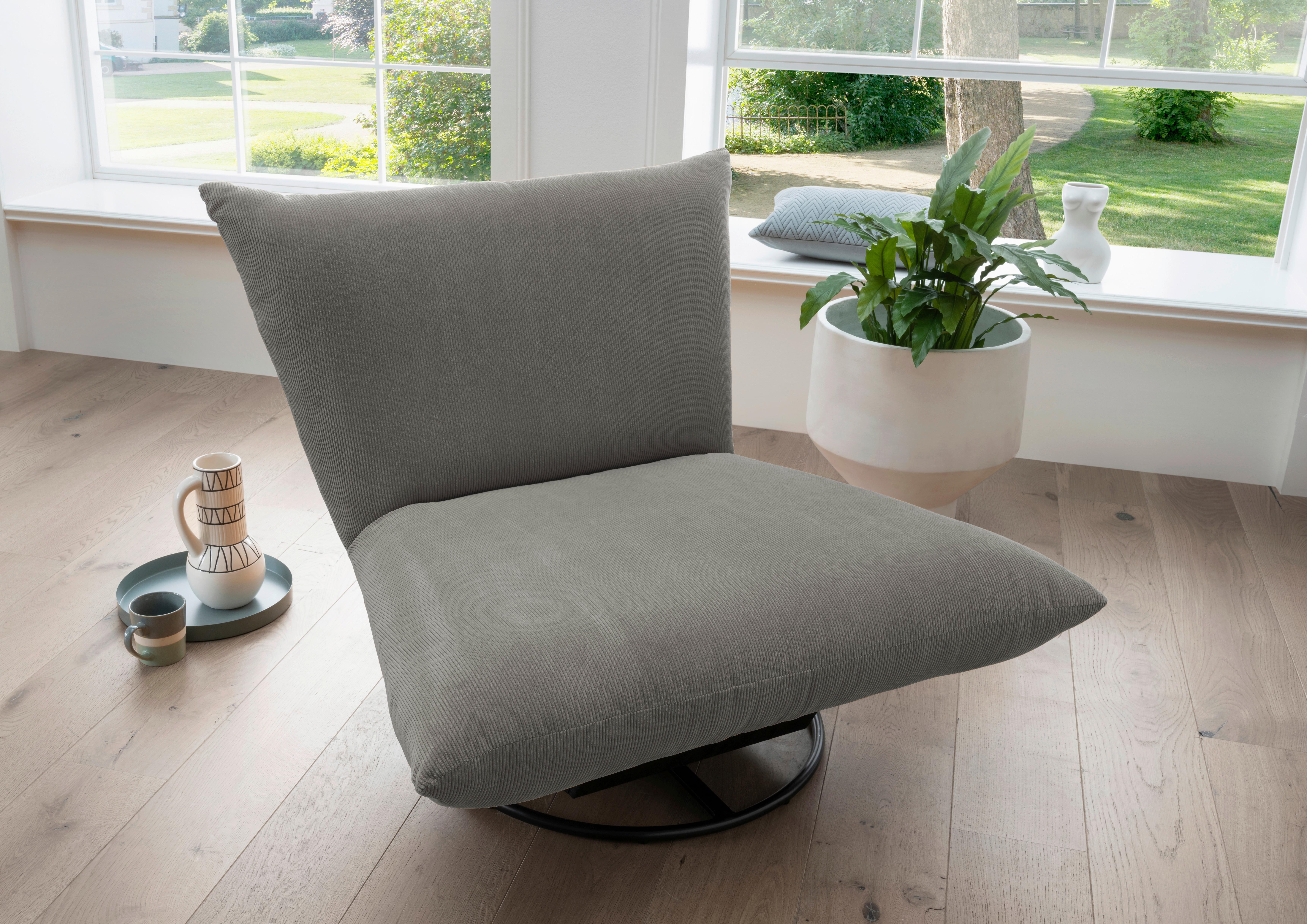 Relaxsessel Cremona Silberfarben - Silberfarben/Schwarz, Design, Textil/Metall (100/78/96cm) - Livetastic