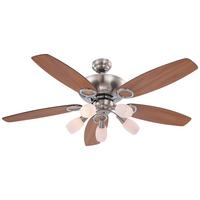 Stropni Ventilator Dian - barve niklja/barve grafita, Konvencionalno, kovina/leseni material (130/49,5cm) - Globo