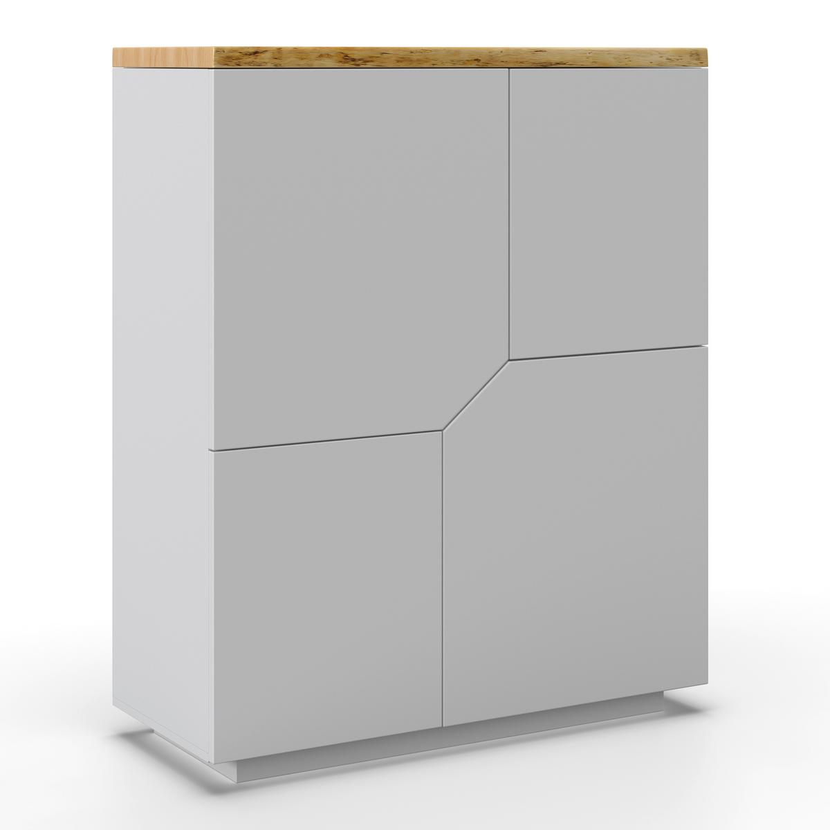 KOMMODE in weiss "Carlos" - Weiss/Eichefarben, Modern, Holz (100/122/42cm) - Bessagi Home