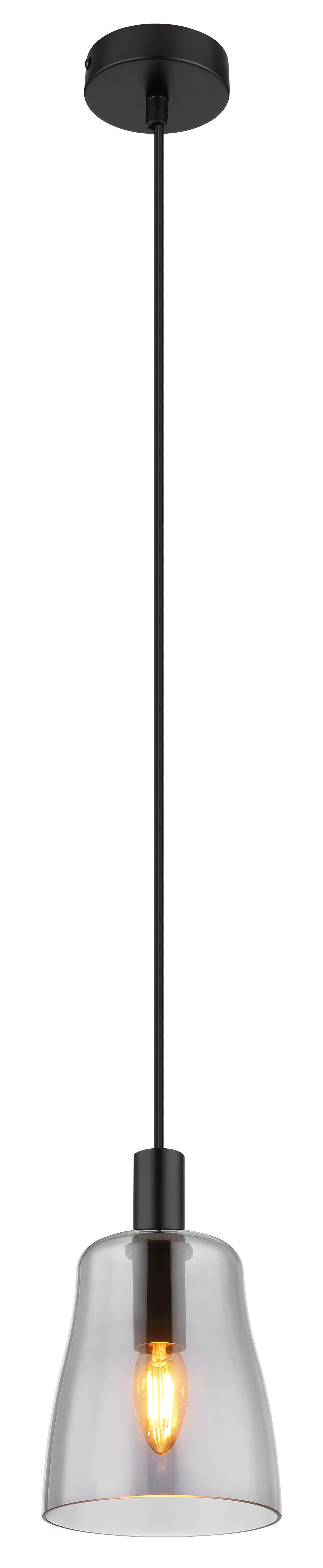 Hängeleuchte Garri max. 40 Watt - Schwarz, Design, Glas/Metall (14,5/120cm) - Globo