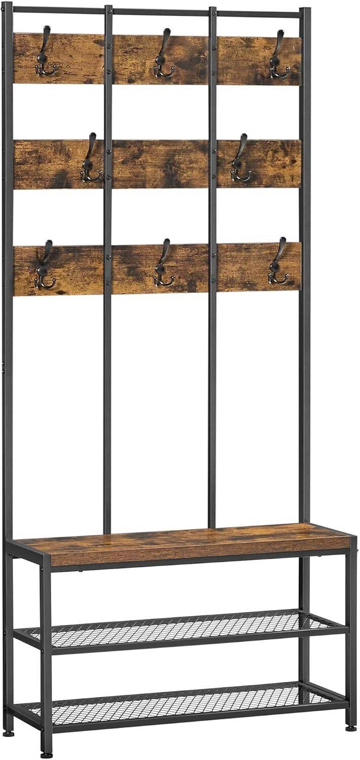 GARDEROBE CLOTHES HORSE - Schwarz/Braun, MODERN, Holzwerkstoff/Metall (84/182/30cm) - MID.YOU