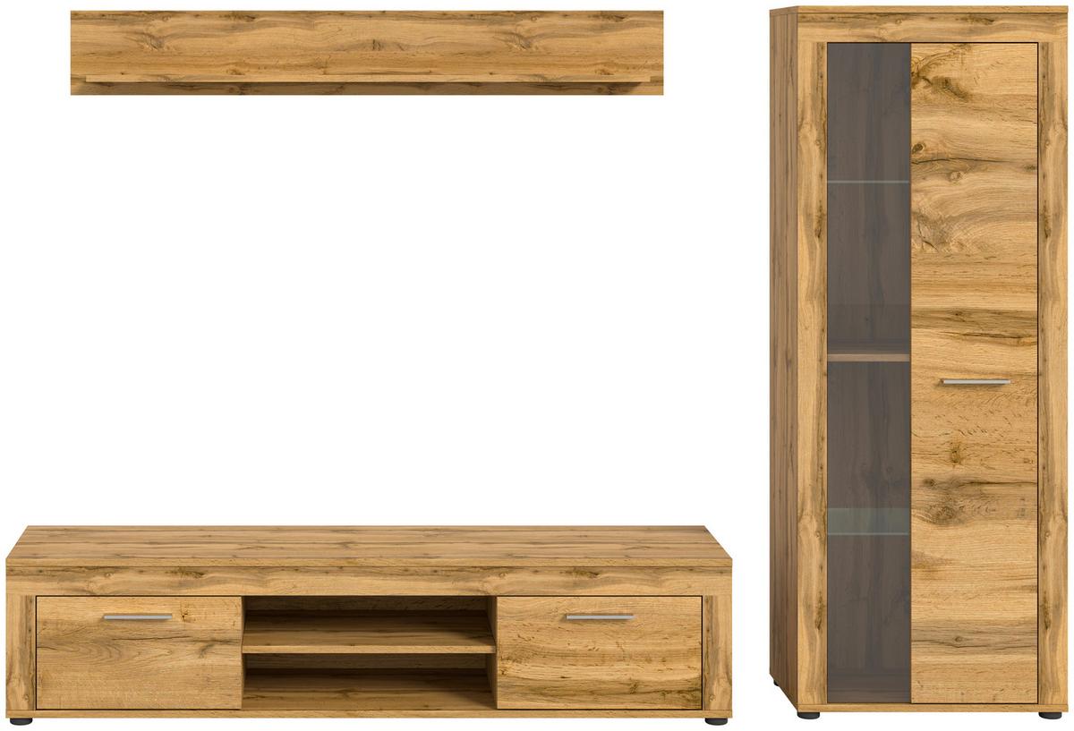 ANSAMBLU MOBILIER CAMERA DE Z JAM - stejar Wotan, Design, sticlă/material pe bază de lemn (235/159/35cm) - Modern Living