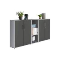 AKTENSCHRANK OFFICE EDITION - SW SET 8 - Anthrazit/Hellgrau, MODERN, Holzwerkstoff (212,9/113,6/33cm) - MID.YOU