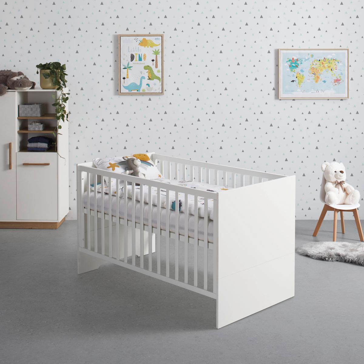 Gitterbett Luna White ca. 70x140 in Weiß - Weiß, KONVENTIONELL, Holzwerkstoff (70/140cm) - Roba