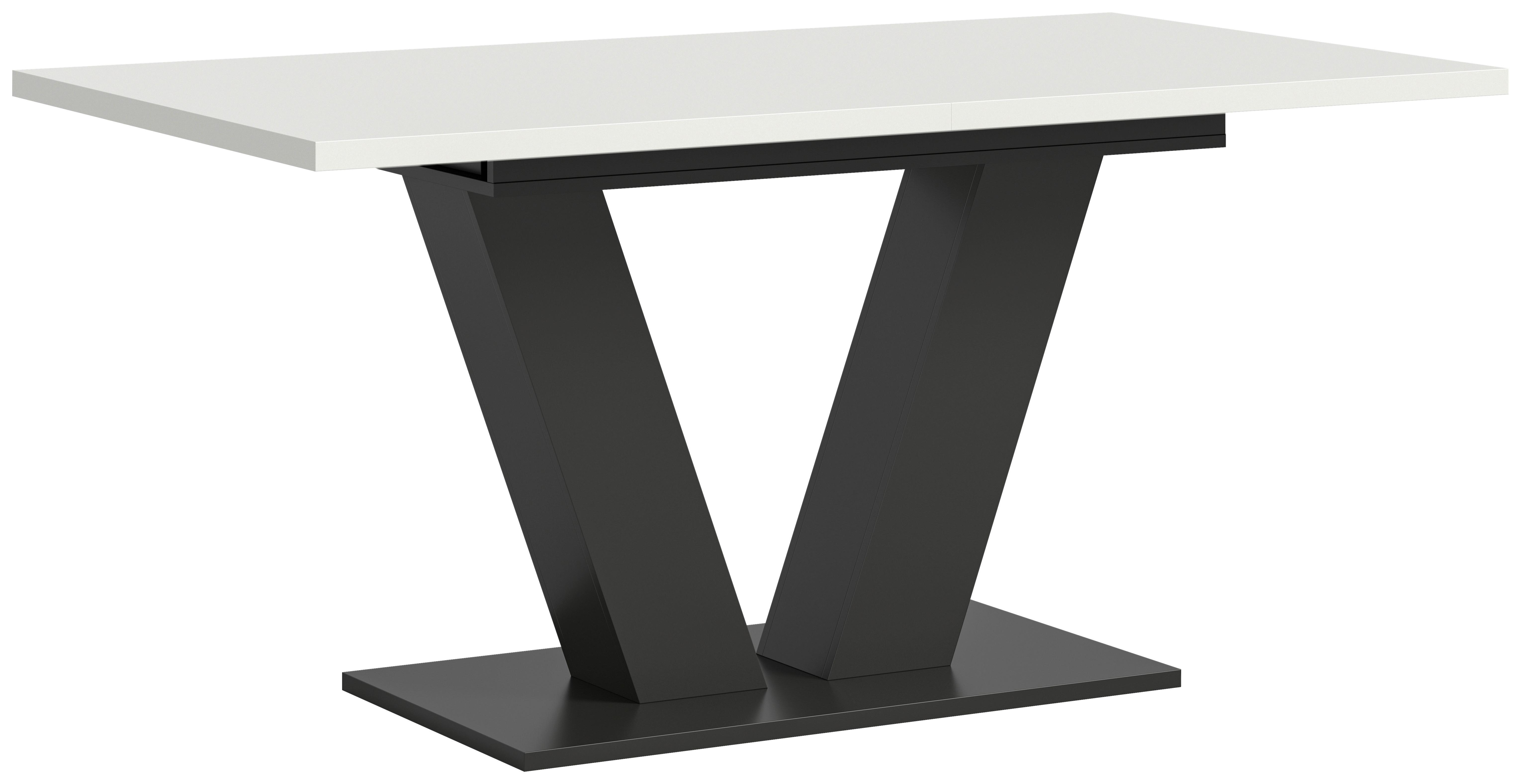 Raztegljiva Miza Marlon V 150 Az, Bela, Temno Siva - bela, Trend, leseni material (150-190/90/75cm)