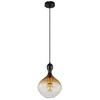 Viseča Svetilka 15538h1 - zlate barve/črna, Design, kovina/steklo (23/120cm) - Globo