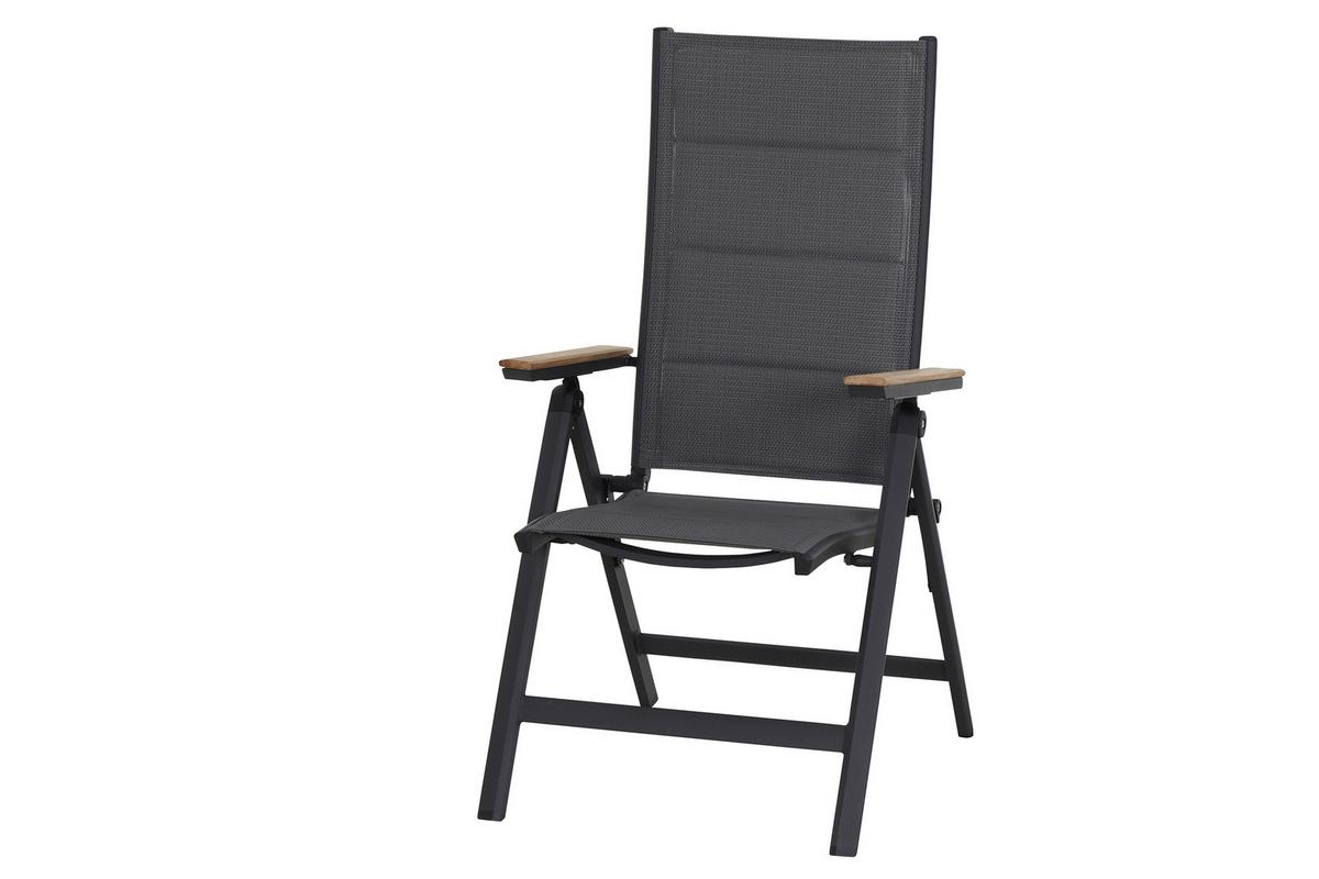 Gartenklappsessel Tesoro ca. 59x110 cm Anthr./Teakholz - Anthrazit, KONVENTIONELL, Holz/Kunststoff (59/110/68cm) - Siena Garden
