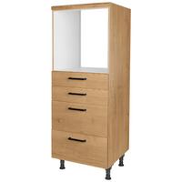 Geräteumbauschrank Structura Eiche - Eichefarben/Schwarz, MODERN, Holzwerkstoff/Metall (60/168/58cm) - Nobilia
