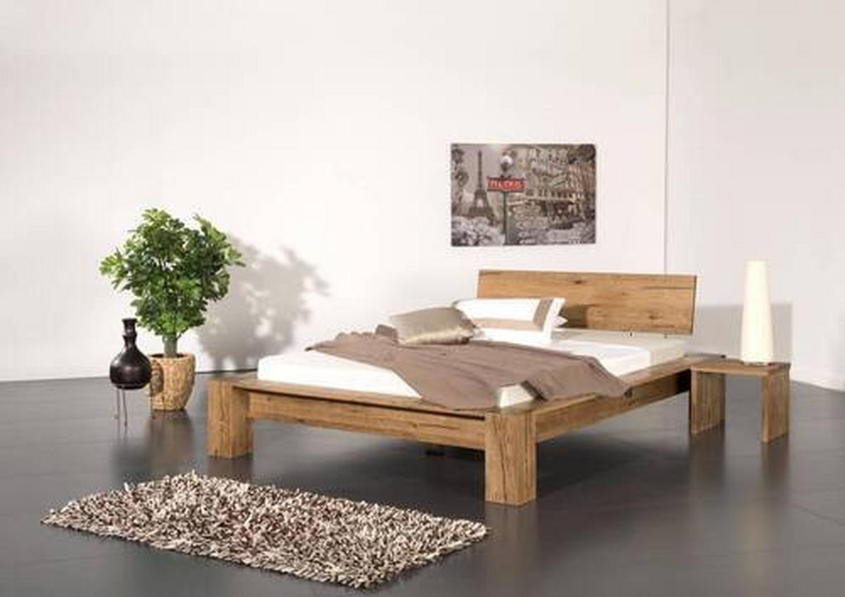 Bett aus Massiv Holz ca. 180x200 - Eichefarben, Lifestyle, Holz (180/200cm) - Zandiara