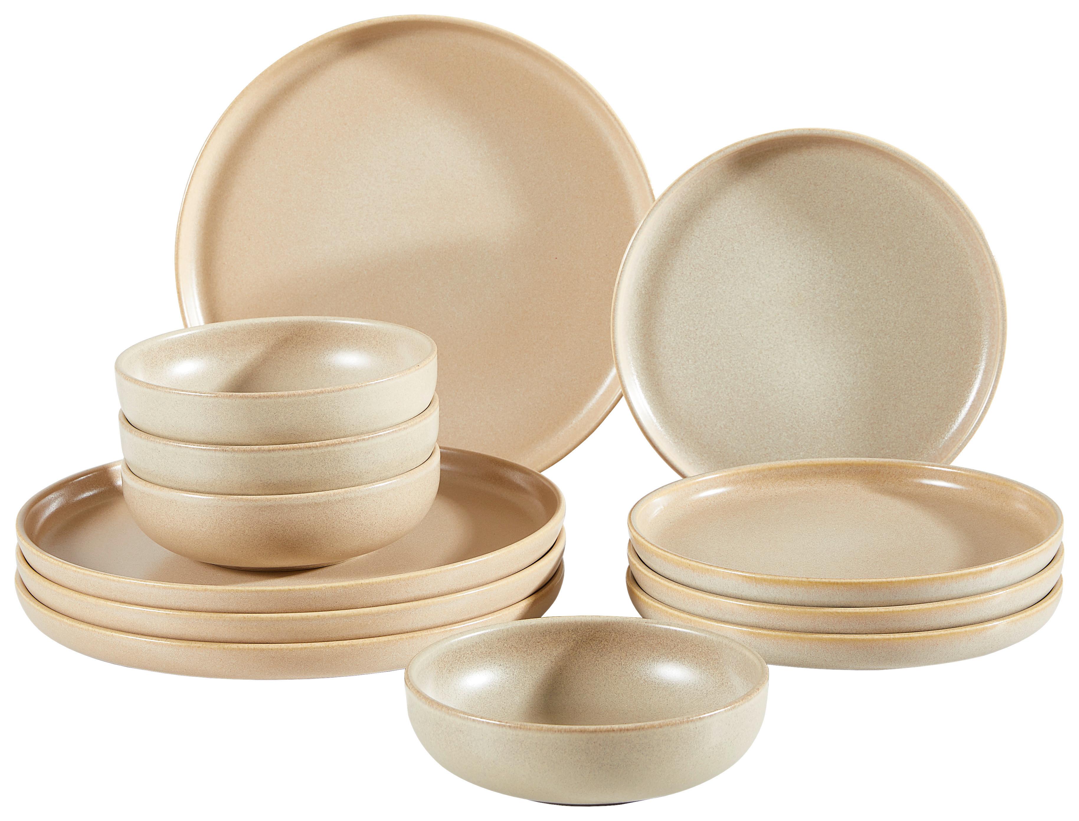 Jedilni Servis Uno Sand, 12-Delni - peščene barve, Trend, keramika - Creatable