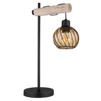 Namizna Svetilka 15534t - črna/naravne barve, Natur, kovina/steklo (33/18/55cm) - Globo