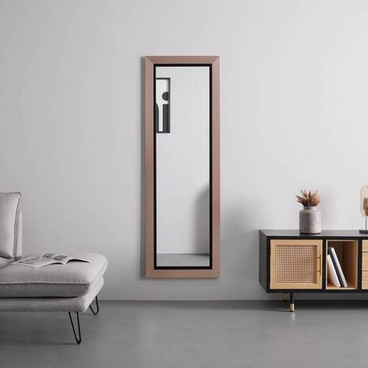 Wandspiegel Rose in Rosa - Rosa, Modern, Glas/Holzwerkstoff (55/165cm) - Mömax