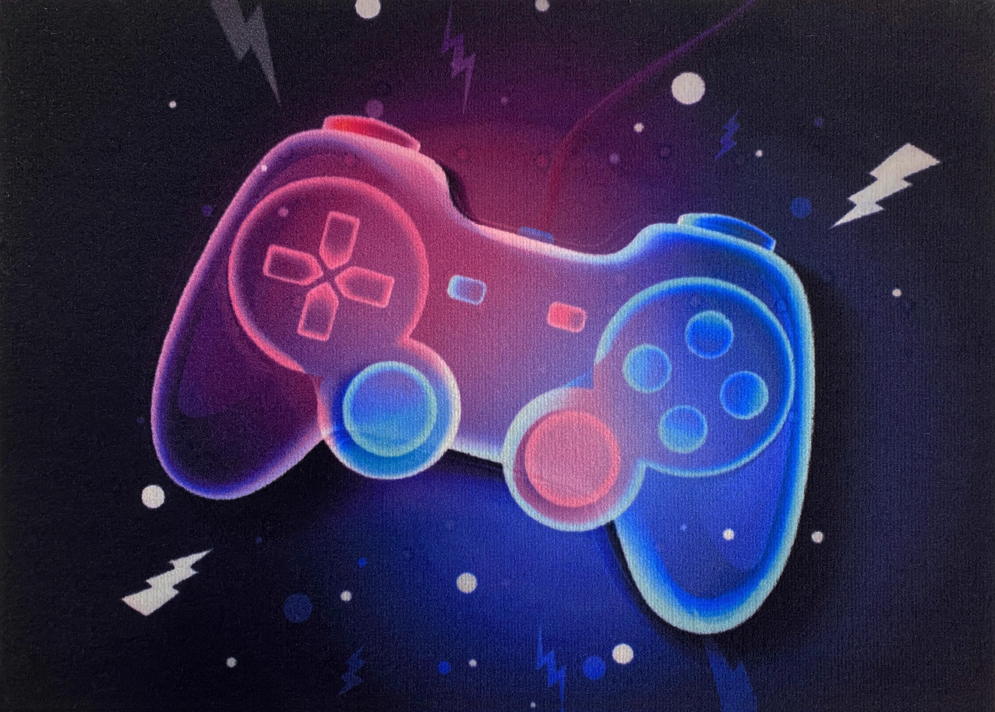 Lábtörlő Game Console 50/70 - kék, műanyag