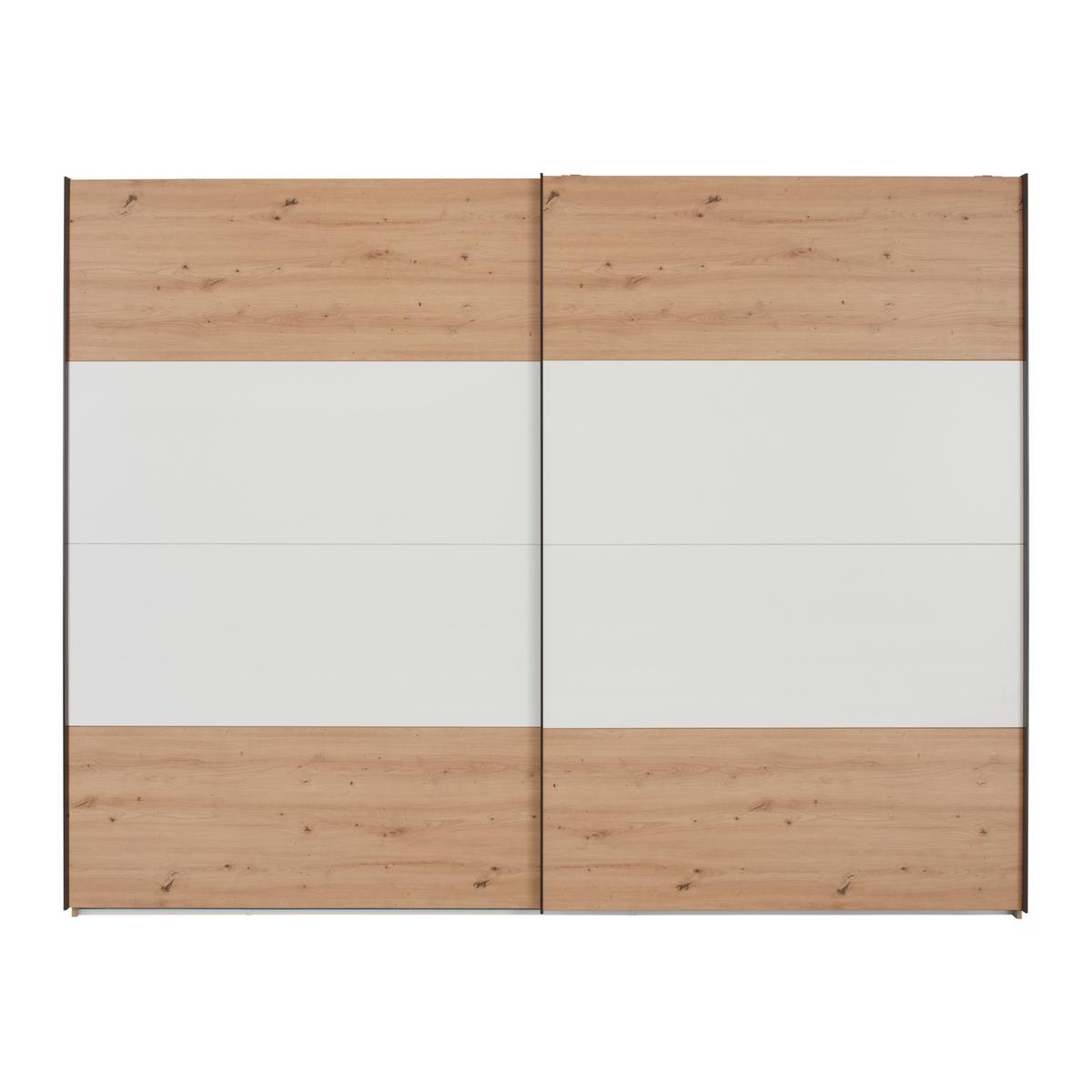 Schwebetürenschrank in Eichefarben - Weiss/Schwarz, Konventionell, Holzwerkstoff/Kunststoff (220,1/210,5/61,2cm) - Mömax