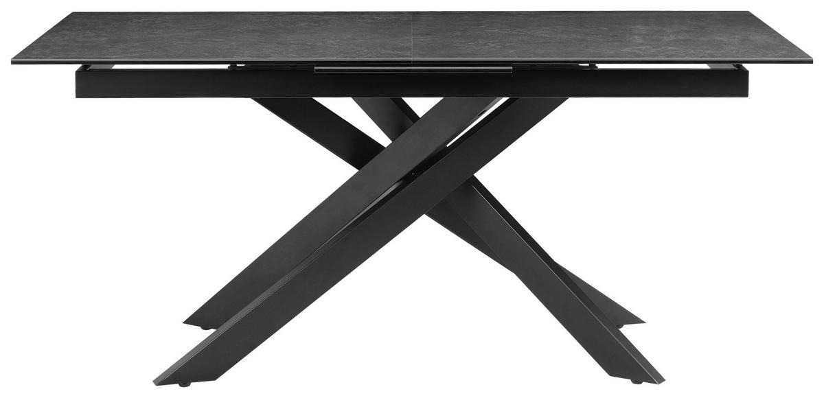 Raztegljiva Miza Lotus, Temno Siva, 168-210x90 - siva/črna, Moderno, kovina/steklo (168-210/90/76cm) - P & B
