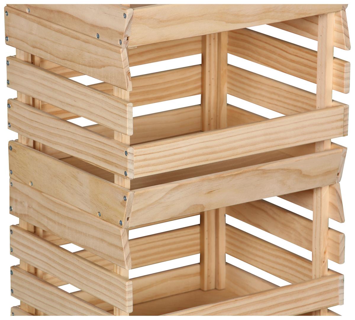 Beistellregal Malaga in Naturfarben - Schwarz/Naturfarben, Konventionell, Holz/Holzwerkstoff (37/80/30cm) - Mömax
