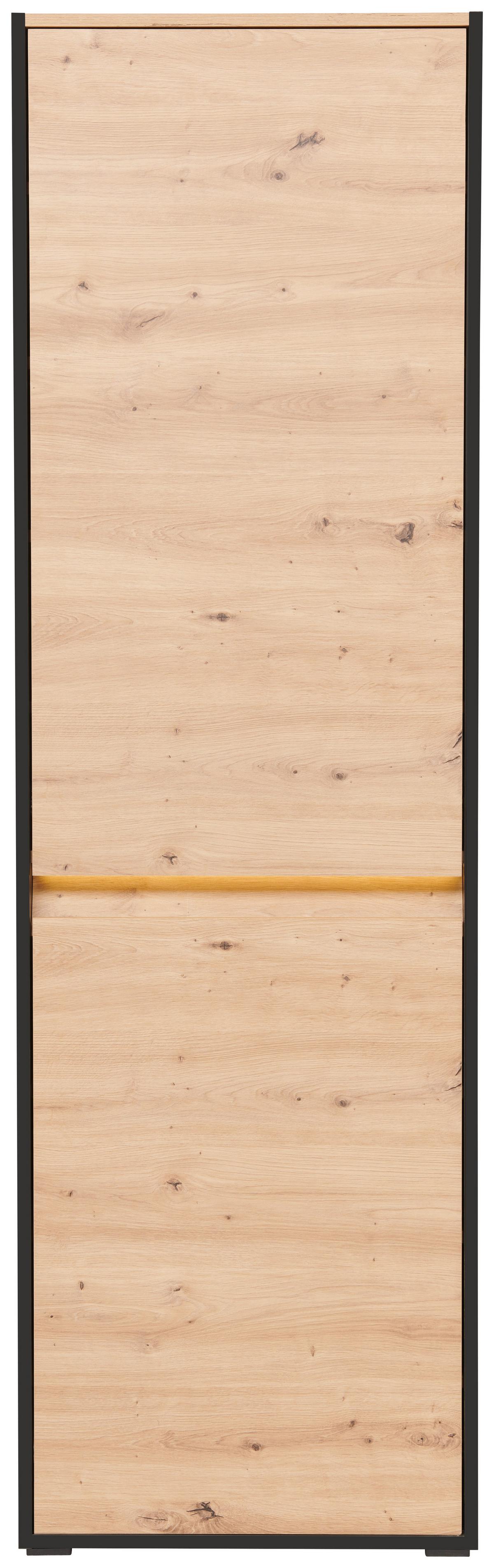 Garderobni Ormar Welcome - hrast Artisan/crna, Moderno, drvni materijal/plastika (60,4/200,7/38cm) - Modern Living