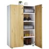 Schuhschrank LONA Weiß/ Honigeiche ca. 70x110x39cm - Honigeiche/Silberfarben, Design, Holzwerkstoff/Kunststoff (70/110/39cm) - MID.YOU
