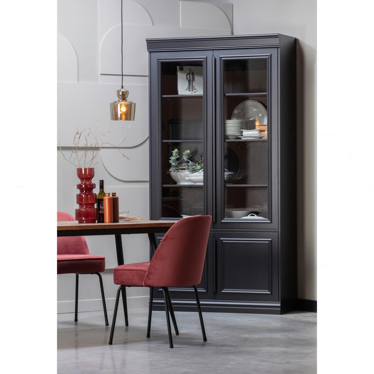 Vitrne Organize Schwarz - Schwarz, Design, Glas/Holz (110/215/44cm) - Livetastic