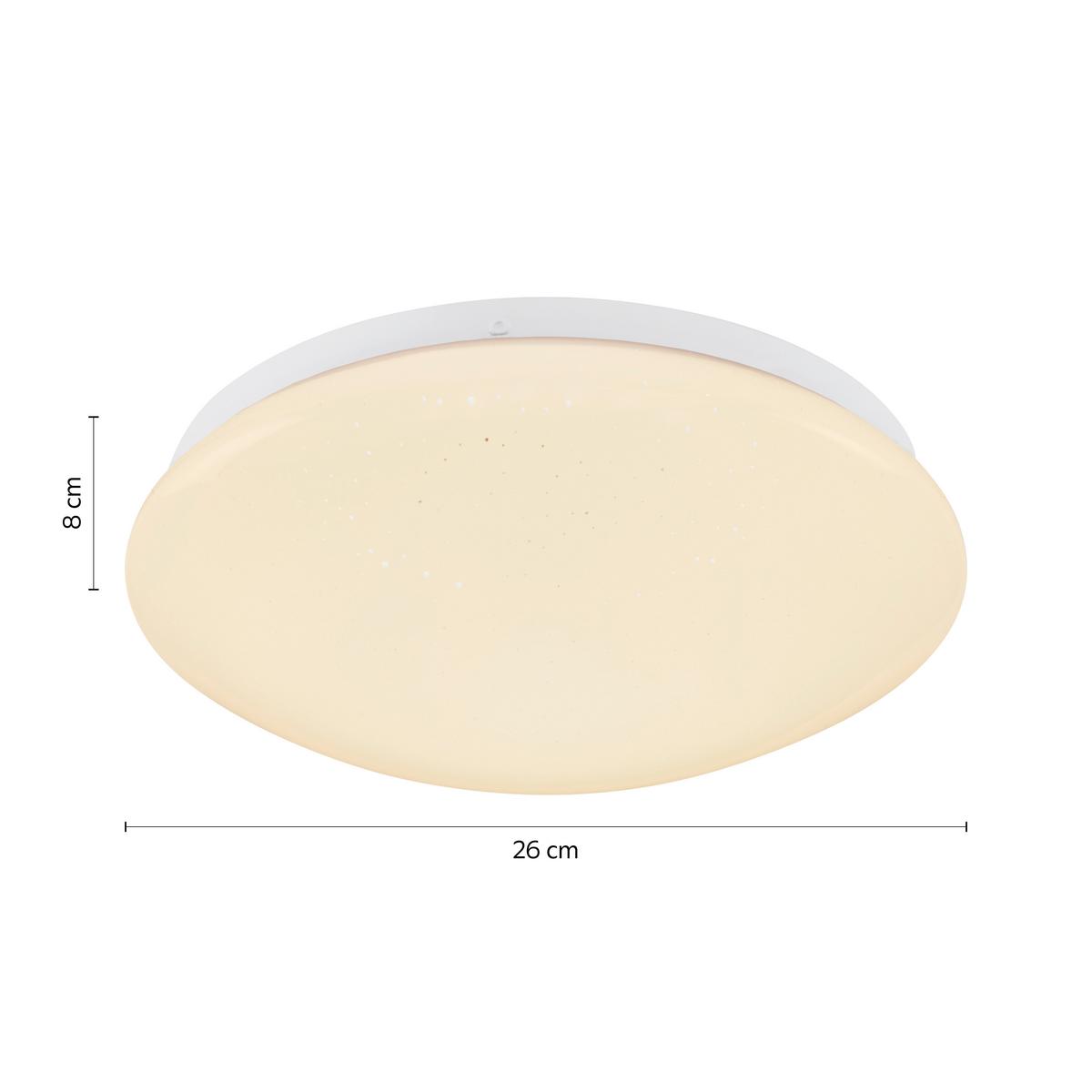 LED-Deckenleuchte Dalia max. 11 Watt - Weiss, Konventionell, Kunststoff/Metall (26/8cm) - Based