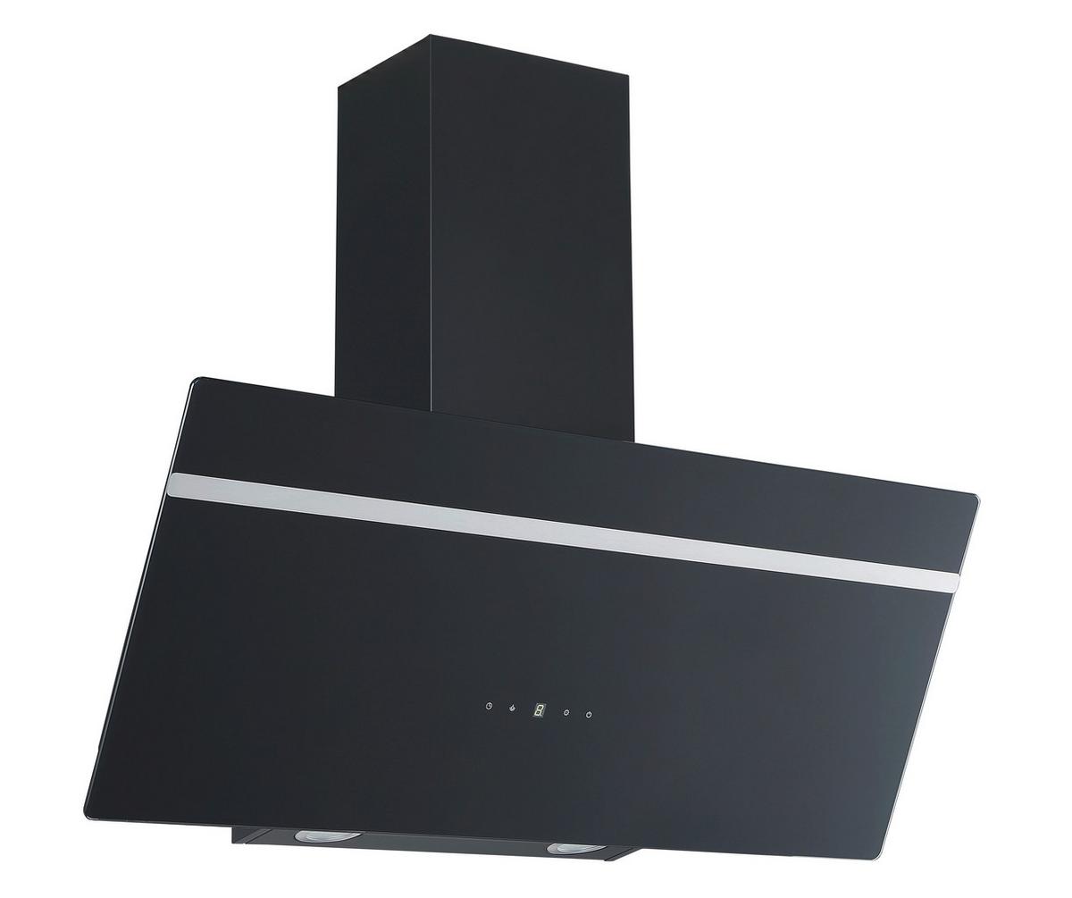 Dunstabzugshaube S20-90ABTH Schwarz - Edelstahlfarben/Schwarz, Basics, Glas/Metall (90/111.60/29.6cm) - PKM