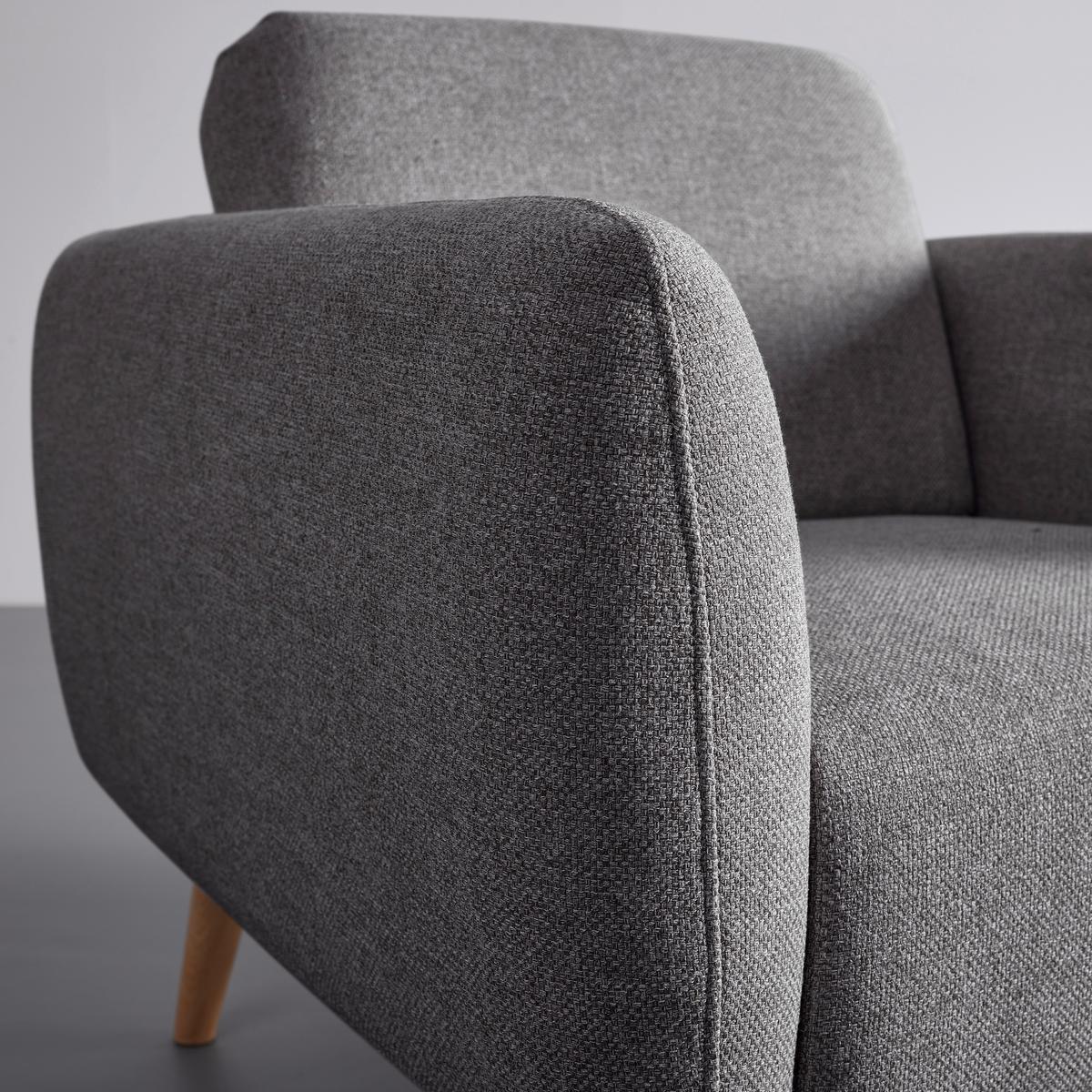 Relaxsessel Pia Dunkelgrau Webstoff - Dunkelgrau/Naturfarben, MODERN, Holz/Textil (86/76/75cm) - Bessagi Home