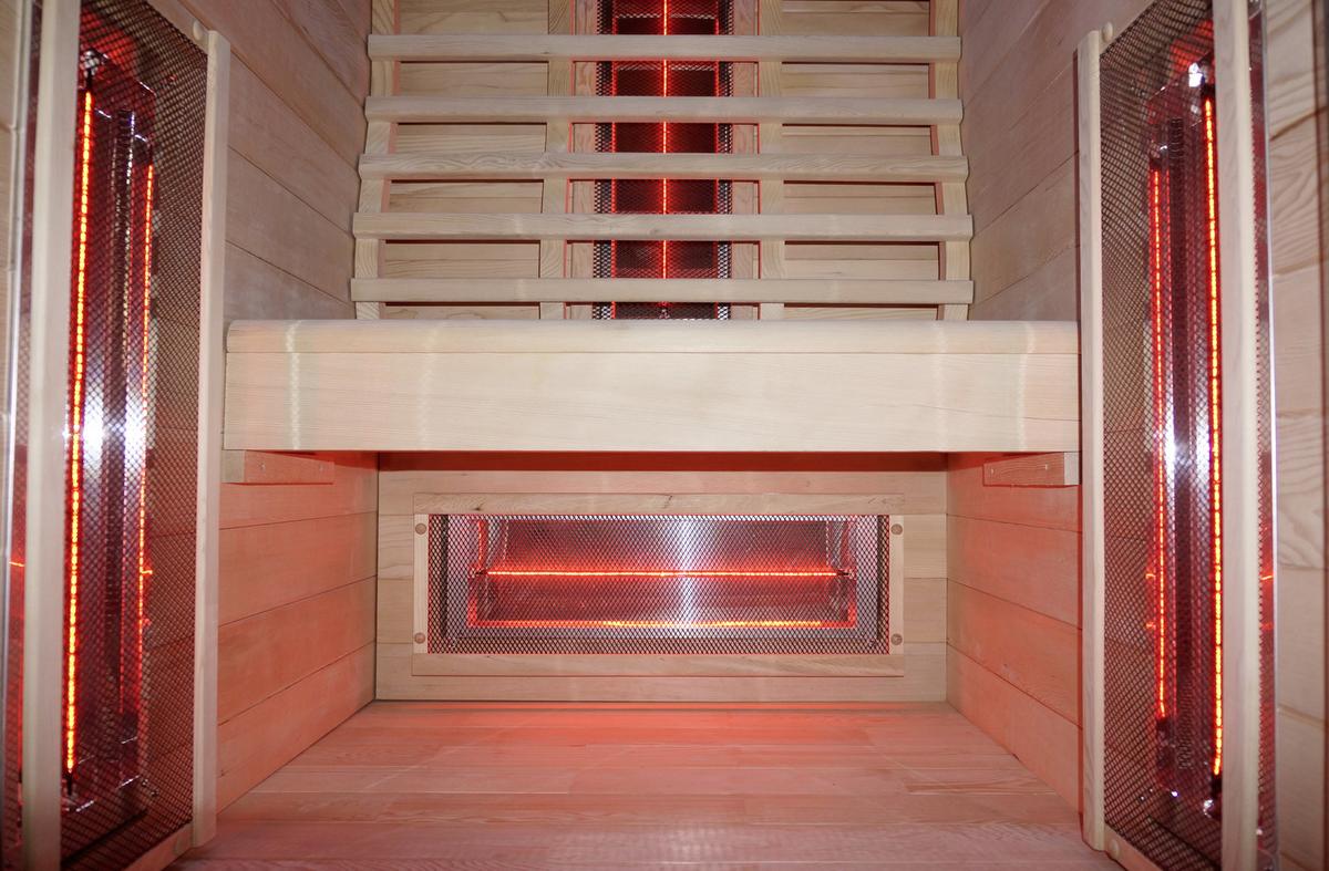 Infrarotkabine Ruby ca. 90,5x195x100cm - Naturfarben, Basics, Holz (90,5/195/100cm) - Sanotechnik
