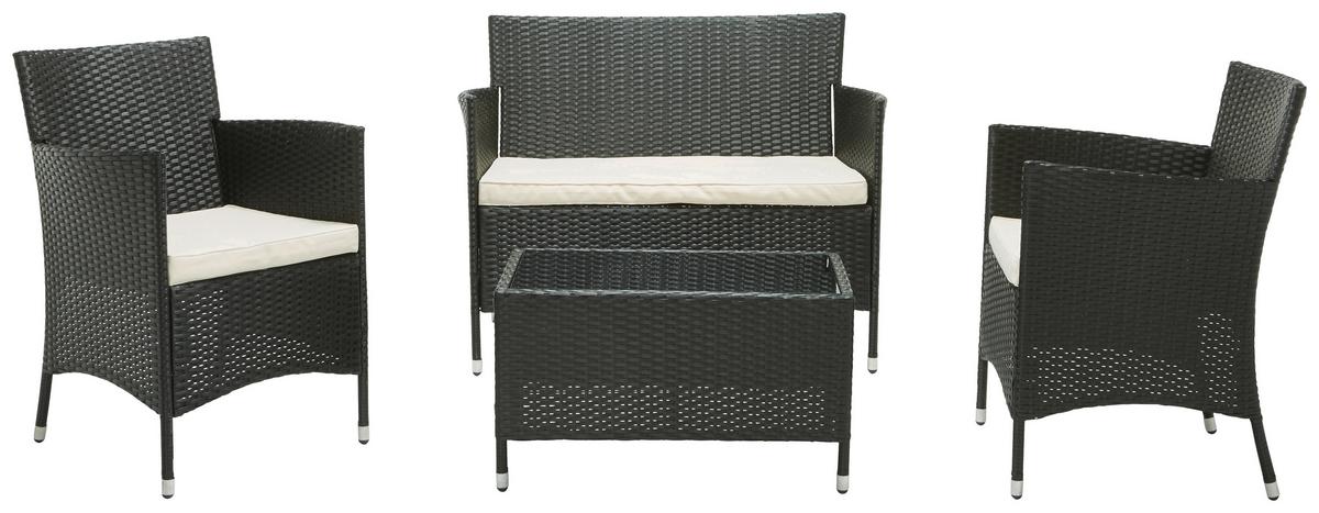 ZESTAW OGRODOWY BRANDON - kremowy/czarny, Konventionell, tworzywo sztuczne/metal - Ambia Garden