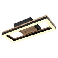 Stropna Led-svetilka Beatrix, S Sijalko - črna/temno rjava, Design, kovina/umetna masa (34,5/13/5,8cm) - Globo