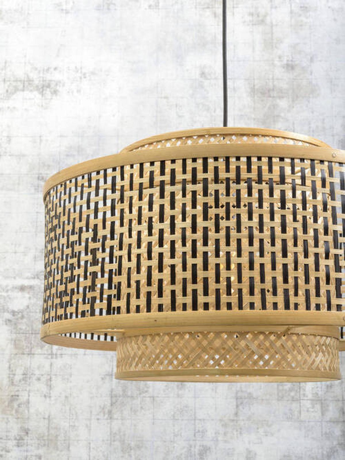 Stoječa Svetilka Bhutan, Črna, Bambus - črna/naravne barve, Trend, les (176/50/73cm) - Good & Mojo