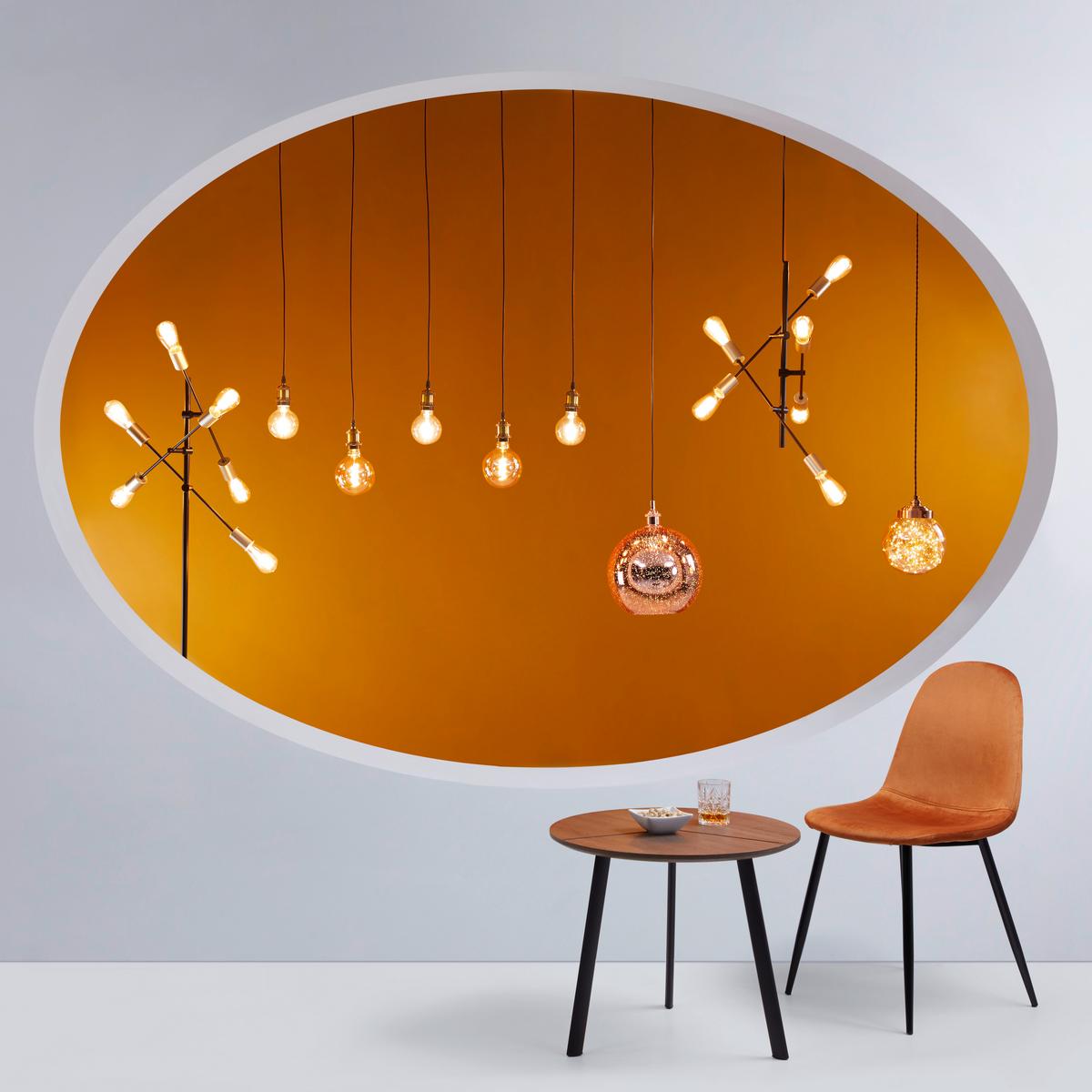 Stol Lio, Opečnato Rjava, Žamet - opečnato rjava/črna, Moderno, kovina/tekstil (43/86/55cm) - Bessagi Home